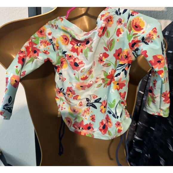 Ruffle Butts Long Sleeve Rashgaurd Swim Suit Top‎ 12-18 NWOT - Picture 3 of 4